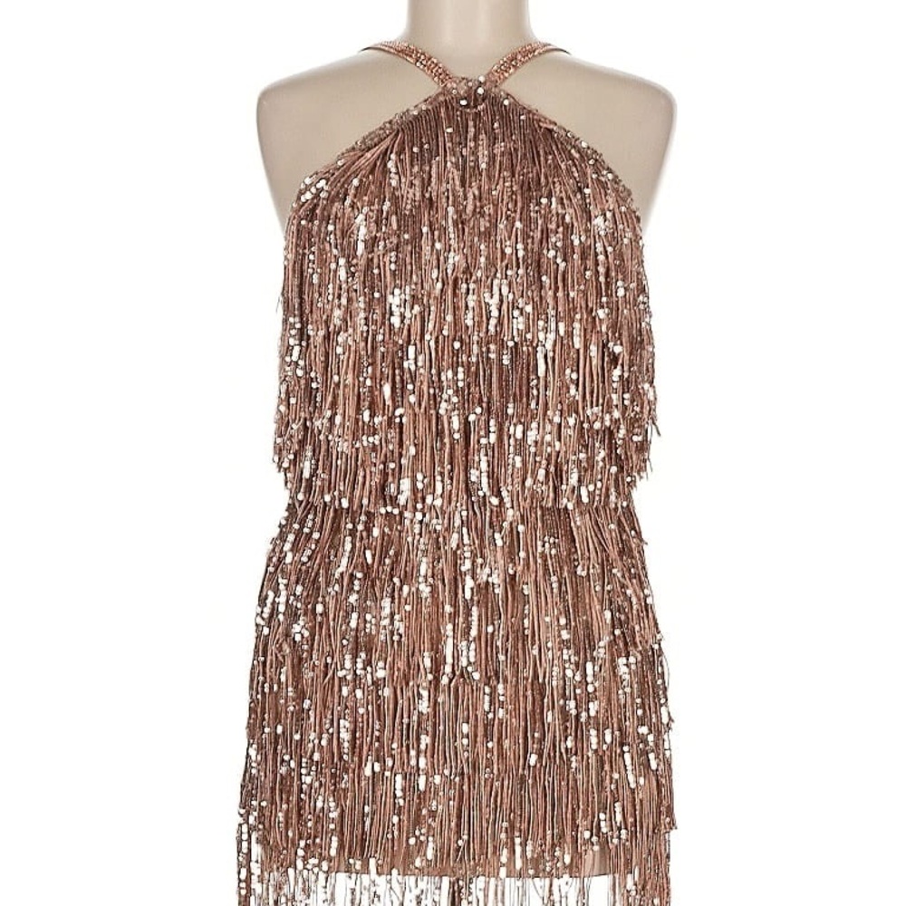 Bronx and Banco Bronze Sequin Mini Dress